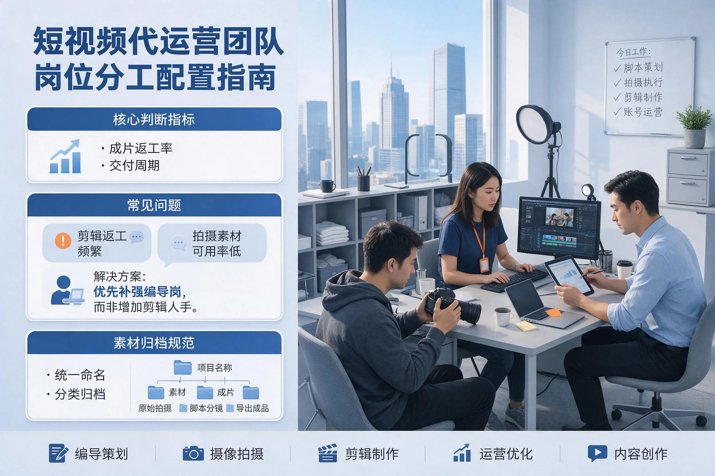 短视频代运营团队如何配置？呼伦贝尔企业岗位分工科普说明