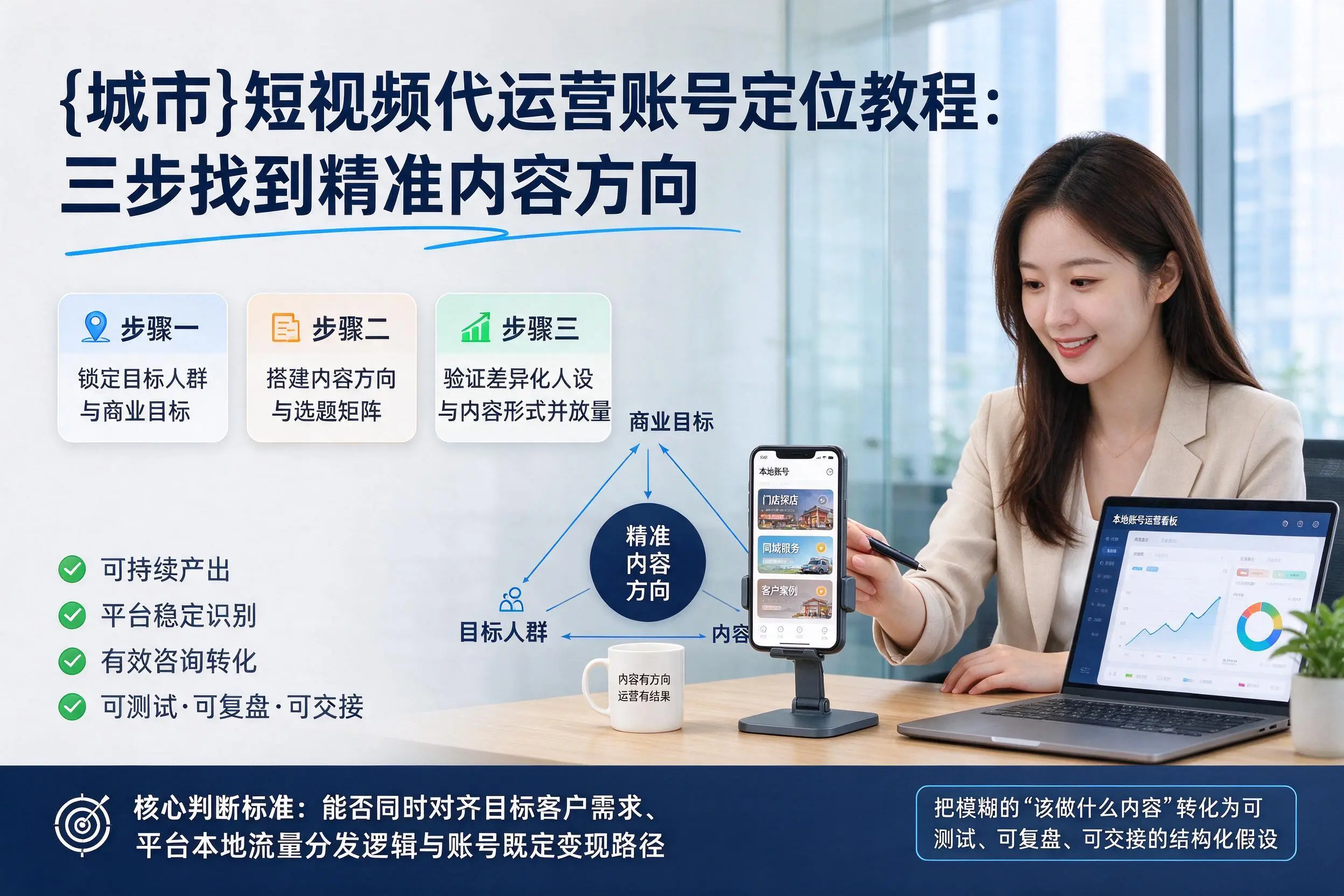 呼伦贝尔短视频代运营账号定位教程：三步找到精准内容方向