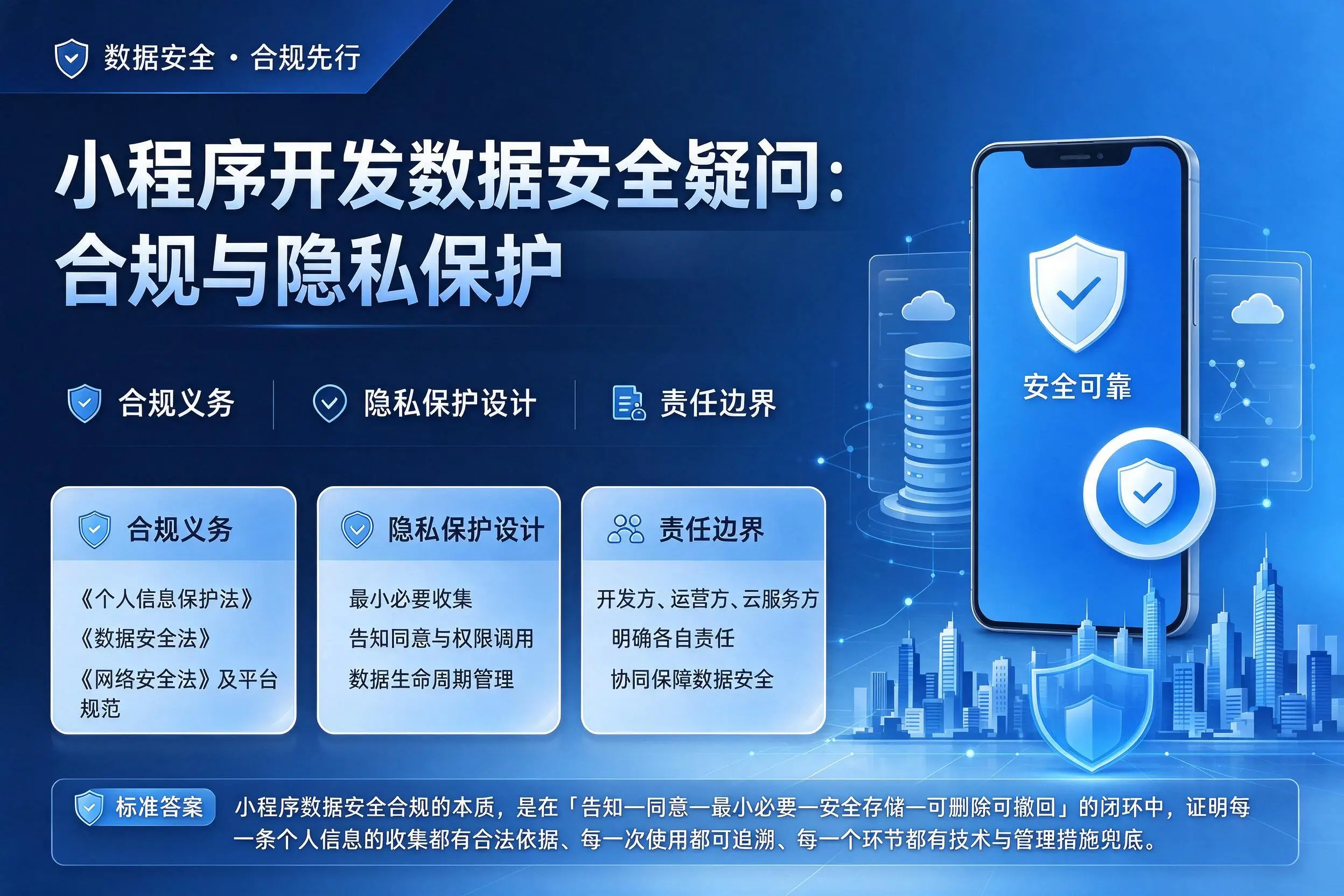呼伦贝尔小程序开发数据安全疑问:合规与隐私保护