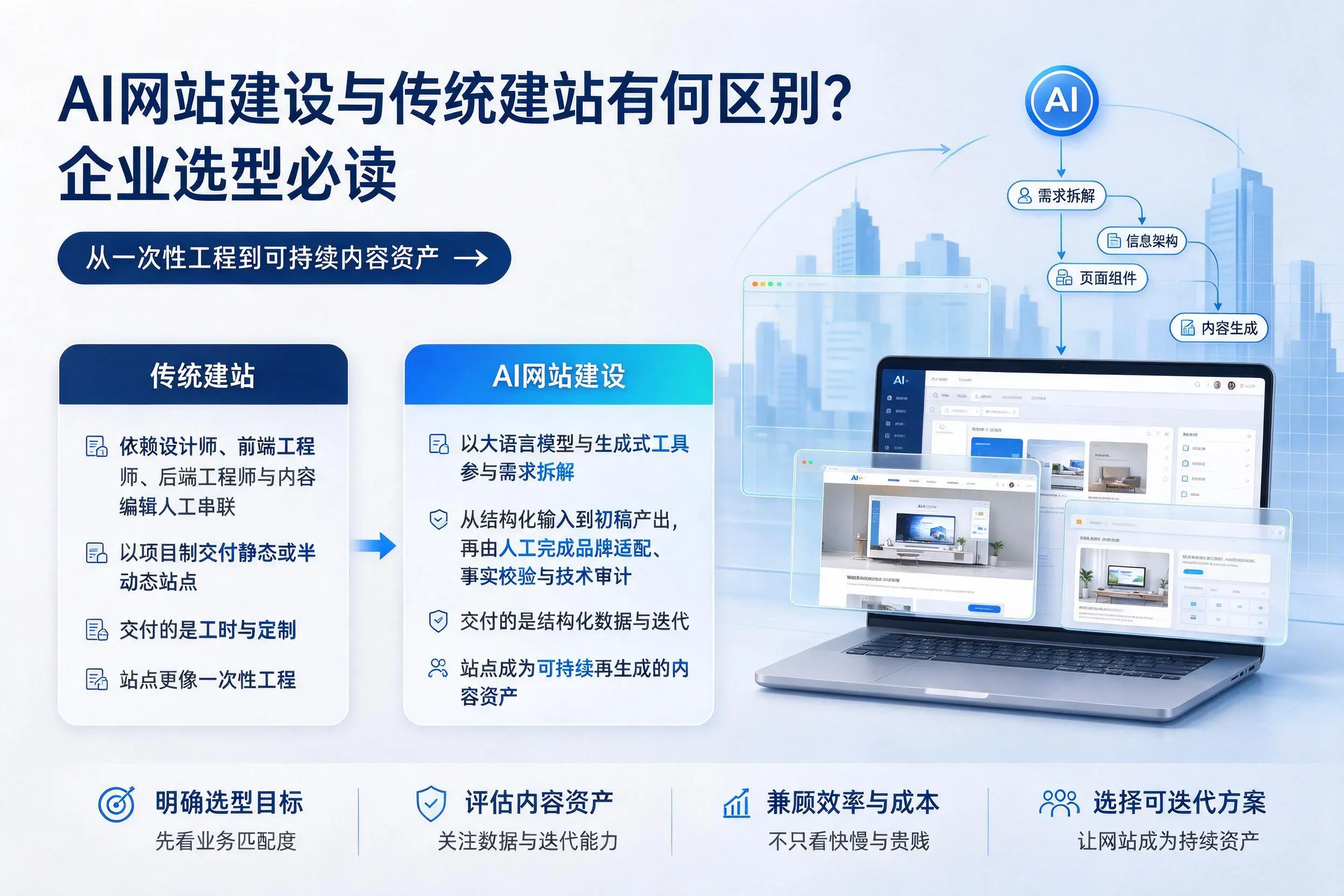 AI网站建设与传统建站有何区别？呼伦贝尔企业选型必读