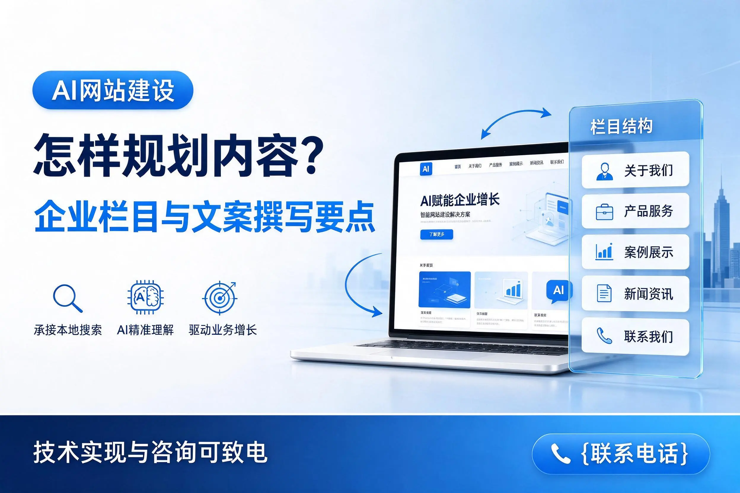 AI网站建设怎样规划内容?呼伦贝尔企业栏目与文案撰写要点